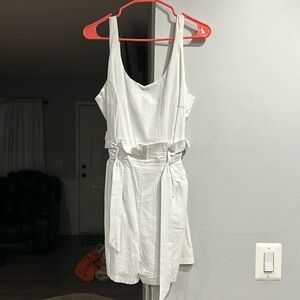 White short jumpsuit size large
